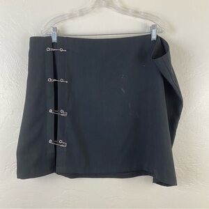 Cider Size 4X Black Sleek Safety Pin Embellished Side Zip Mini Skirt
